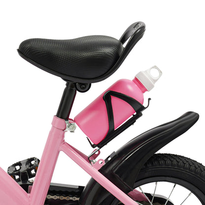 12 Inches Children's Bicycle with Training Wheels, Bottle Holder, Basket| Blue/Red/Pink Kids Bike for 2-5 Years