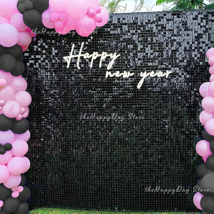 (Copy) Tende Decorative Oro Nero 2 Pezzi - Frangia Foil Metallico per Feste Laurea 2026 Compleanno Matrimonio