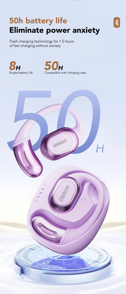 MINISO MS156 Bluetooth AI Earphones OWS Sports Headphones Music Stere HD Bass Wireless Headphones Longlife Translator Earbuds