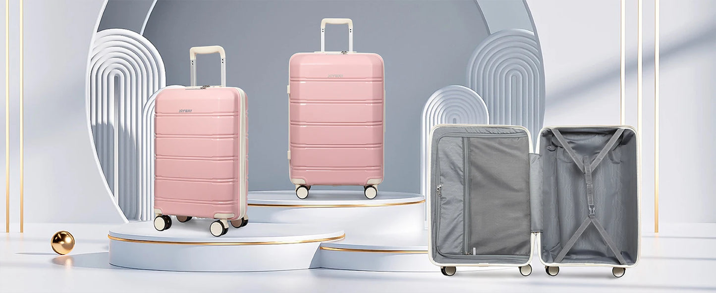 Joyway Set di valigie da viaggio, elegante set di valigie da viaggio a quadri, robusto e durevole, resistente ai graffi, lucchetto TSA, ruote girevoli