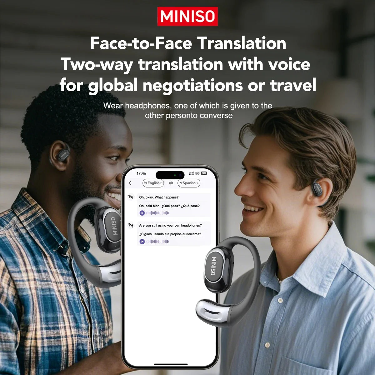 MINISO MS156 Bluetooth AI Earphones OWS Sports Headphones Music Stere HD Bass Wireless Headphones Longlife Translator Earbuds
