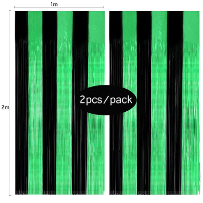 (Copy) Tende Decorative Oro Nero 2 Pezzi - Frangia Foil Metallico per Feste Laurea 2026 Compleanno Matrimonio