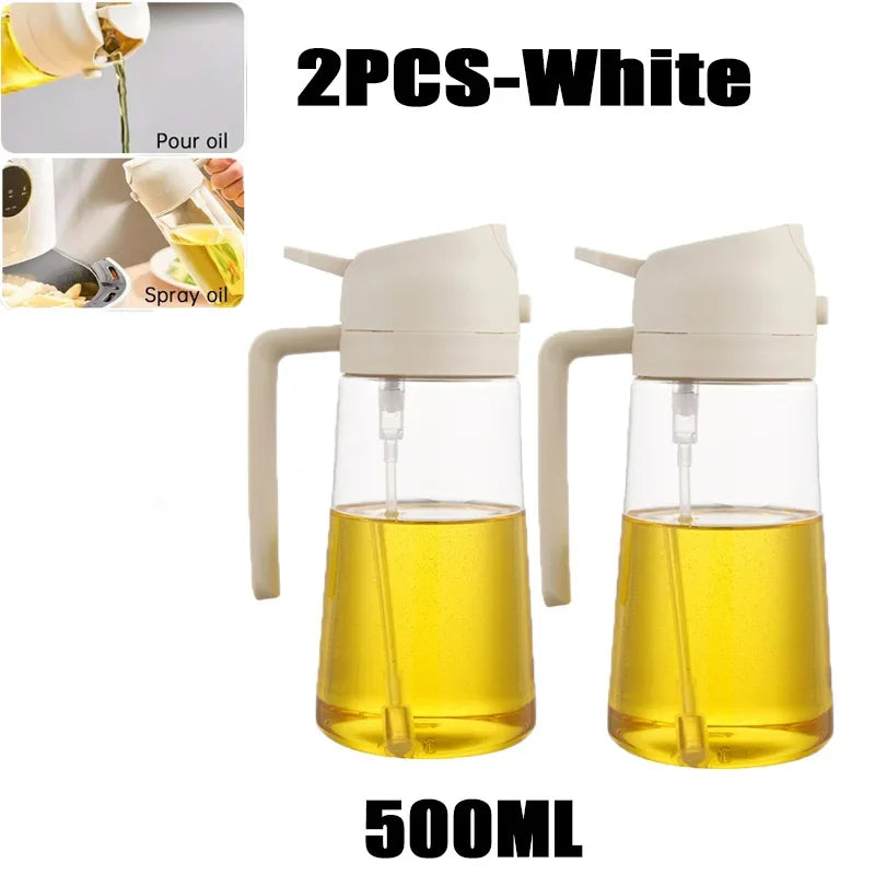 Multifunctional 2 in 1 Glass Oil Dispenser, 1 Count Oil Sprayer with Handle, Oil Dispenser for Cooking, Baking, Frying, Kitchen Utensils & Gadgets