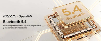 PAXA Openair5 AI Inteligente Inalámbrico Bluetooth 5.4 Headphones Alto Sonido Music Gaming Earphones HD Call AI Translation