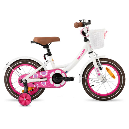 HILAND Girls Bike for Toddlers and Kids Ages 2-7 Years Old, 12 14 16 Inch Kids Bike for Boy and Girl with Training Wheels Basket