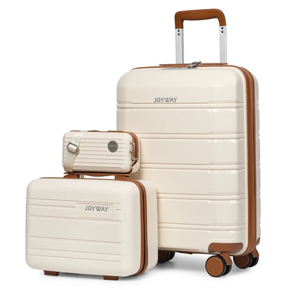 Joyway Set di valigie da viaggio, elegante set di valigie da viaggio a quadri, robusto e durevole, resistente ai graffi, lucchetto TSA, ruote girevoli
