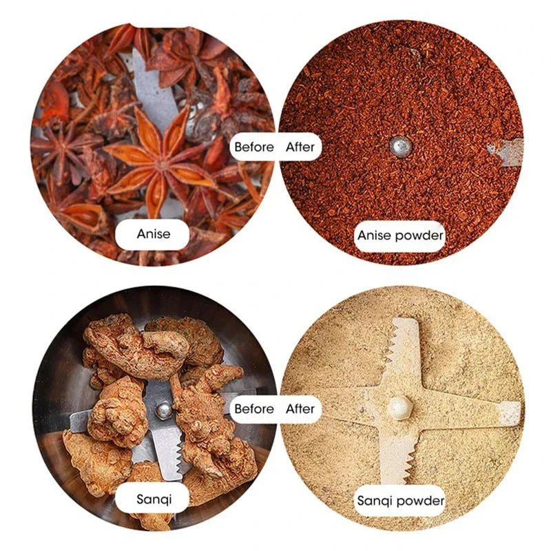 Macinacaffè Elettrico 300ml - Tritatutto Multifunzione con 4 Lame per Caffè, Spezie e Cereali