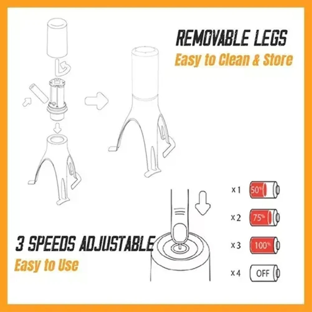 Frullatore Automatico a Batteria per Uova e Salse - Lavabile in Lavastoviglie