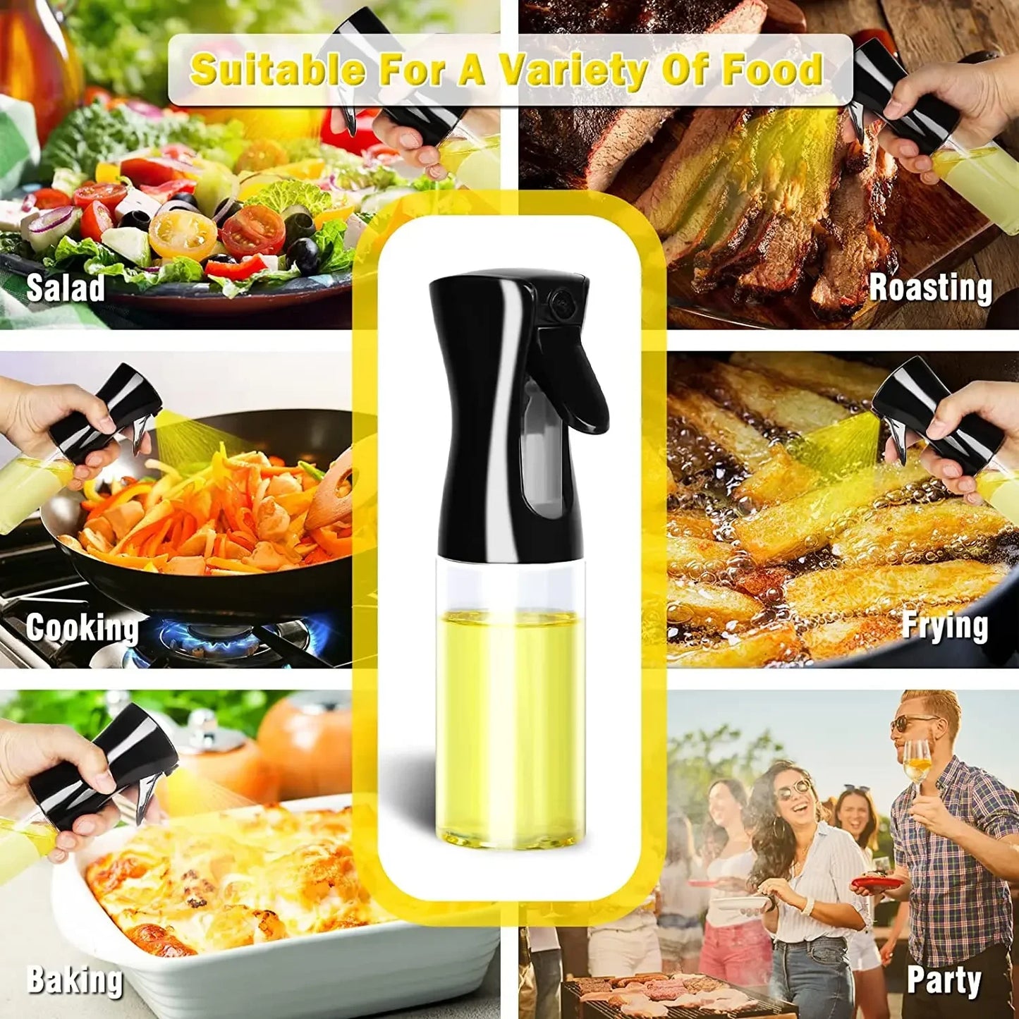 Spray Olio d'Oliva Premium - Dispenser Nebulizzatore 300ml per Cucina, BBQ e Campeggio