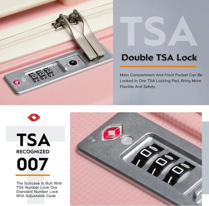 Joyway Set di valigie da viaggio, elegante set di valigie da viaggio a quadri, robusto e durevole, resistente ai graffi, lucchetto TSA, ruote girevoli