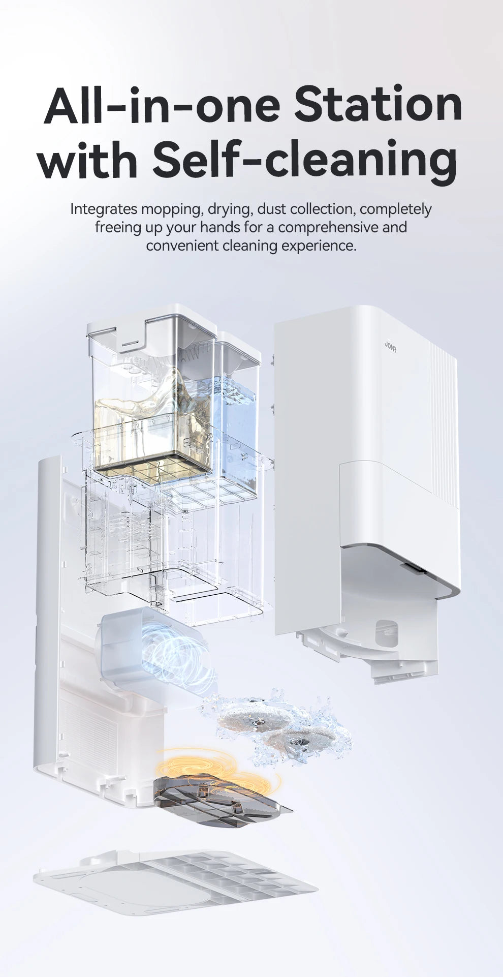 Robot Aspirapolvere JONR P20 Pro - Lavaggio e Aspirazione 8000Pa con Stazione Autopulente