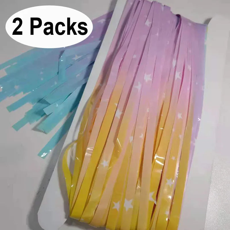 (Copy) Tende Decorative Oro Nero 2 Pezzi - Frangia Foil Metallico per Feste Laurea 2026 Compleanno Matrimonio