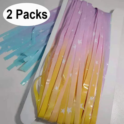 (Copy) Tende Decorative Oro Nero 2 Pezzi - Frangia Foil Metallico per Feste Laurea 2026 Compleanno Matrimonio