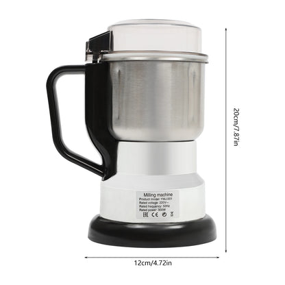 Macinacaffè Elettrico 300W, Macina Cereali e Spezie da 500ml con Cucchiaio e Spazzola, Base Antiscivolo per Casa e Snack Bar