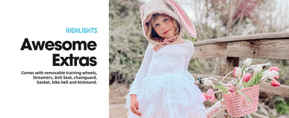 JOYSTAR Little Daisy Kids Bike for Girls Ages 2-7 Years,  Bikes with Doll Bike Seat & Streamers,baby walker