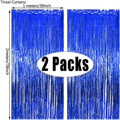 (Copy) Tende Decorative Oro Nero 2 Pezzi - Frangia Foil Metallico per Feste Laurea 2026 Compleanno Matrimonio