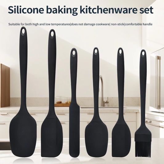 Set Utensili da Cucina in Silicone 6 Pezzi - Kit Completo con Spatole, Raschietti e Pennello per Pasticceria