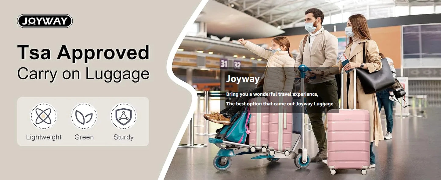 Joyway Set di valigie da viaggio, elegante set di valigie da viaggio a quadri, robusto e durevole, resistente ai graffi, lucchetto TSA, ruote girevoli