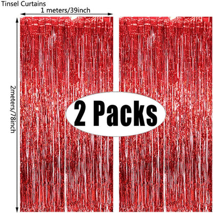 (Copy) Tende Decorative Oro Nero 2 Pezzi - Frangia Foil Metallico per Feste Laurea 2026 Compleanno Matrimonio