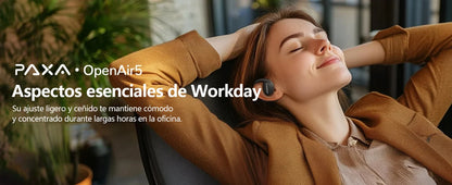 PAXA Openair5 AI Inteligente Inalámbrico Bluetooth 5.4 Headphones Alto Sonido Music Gaming Earphones HD Call AI Translation