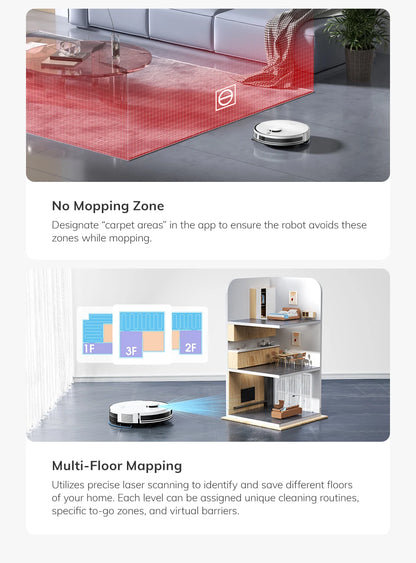 ILIFE A30 PRO 5000Pa Suction, Robot Vacuum and Mop Combo, Self emptying, 60 day capacity,  App/remote , 180 minute running time