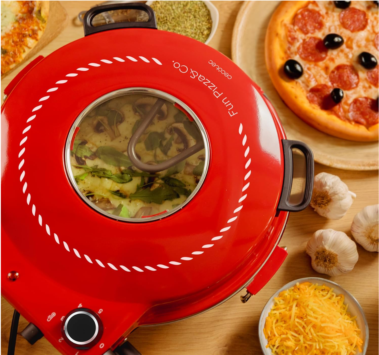 Cecotec Pizza Maker Forno elettrico grill per pizza Fun Pizza&Co Mamma Mía Vista