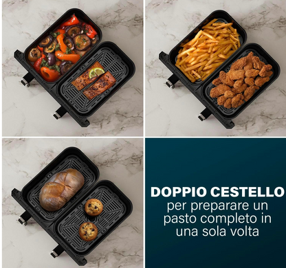 Princess XXL Friggitrice senza olio con doppio cestello - 11 L - Senza BPA e PFAS - 182276