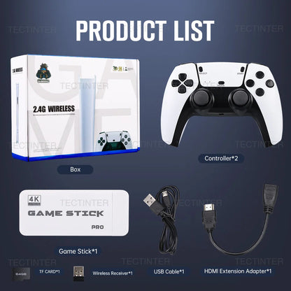 M15 Video Game Console 4K TV Game Stick 64G Built-in 20000 Games Retro Handheld Game Player With Wireless Gamepad Controller