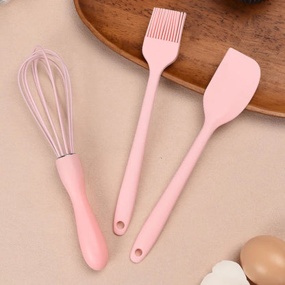 Set Utensili da Cucina in Silicone 3 Pezzi - Spatola, Raschietto e Pennello per Pasticceria e BBQ