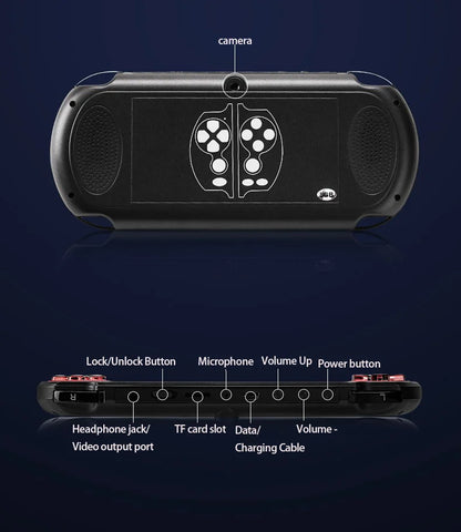 Console per videogiochi X7/X7Plus, portatile, retrò, oltre 10.000 giochi, controller doppio joystick con 4,3/5,1 pollici