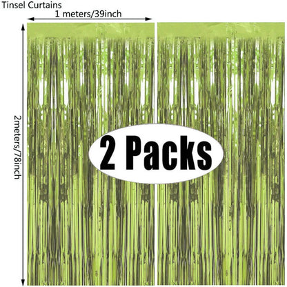 (Copy) Tende Decorative Oro Nero 2 Pezzi - Frangia Foil Metallico per Feste Laurea 2026 Compleanno Matrimonio