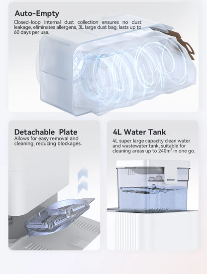 Robot Aspirapolvere JONR P20 Pro - Lavaggio e Aspirazione 8000Pa con Stazione Autopulente