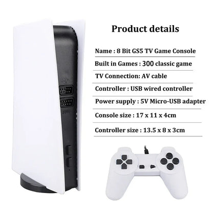Console per videogiochi GS5 Mini TV Console di gioco portatile Gamepad cablati Videogioco 300 Gioco retrò Uscita HD Due giocatori per PS1 ecc