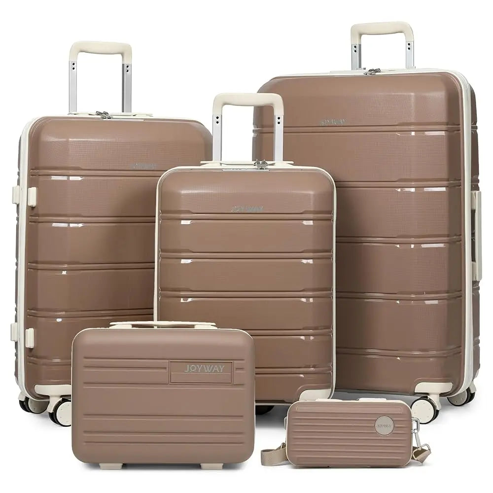 Joyway Set di valigie da viaggio, elegante set di valigie da viaggio a quadri, robusto e durevole, resistente ai graffi, lucchetto TSA, ruote girevoli
