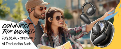 PAXA Openair5 AI Inteligente Inalámbrico Bluetooth 5.4 Headphones Alto Sonido Music Gaming Earphones HD Call AI Translation