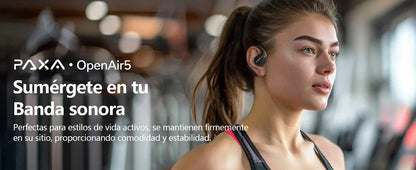 PAXA Openair5 AI Inteligente Inalámbrico Bluetooth 5.4 Headphones Alto Sonido Music Gaming Earphones HD Call AI Translation