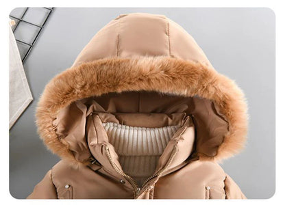 Big Size Winter Girls Jackets Keep Warm Thicken Christmas Coat Autumn Hooded Zipper Waterproof Outerwear Kids Clothes 3-12 Years