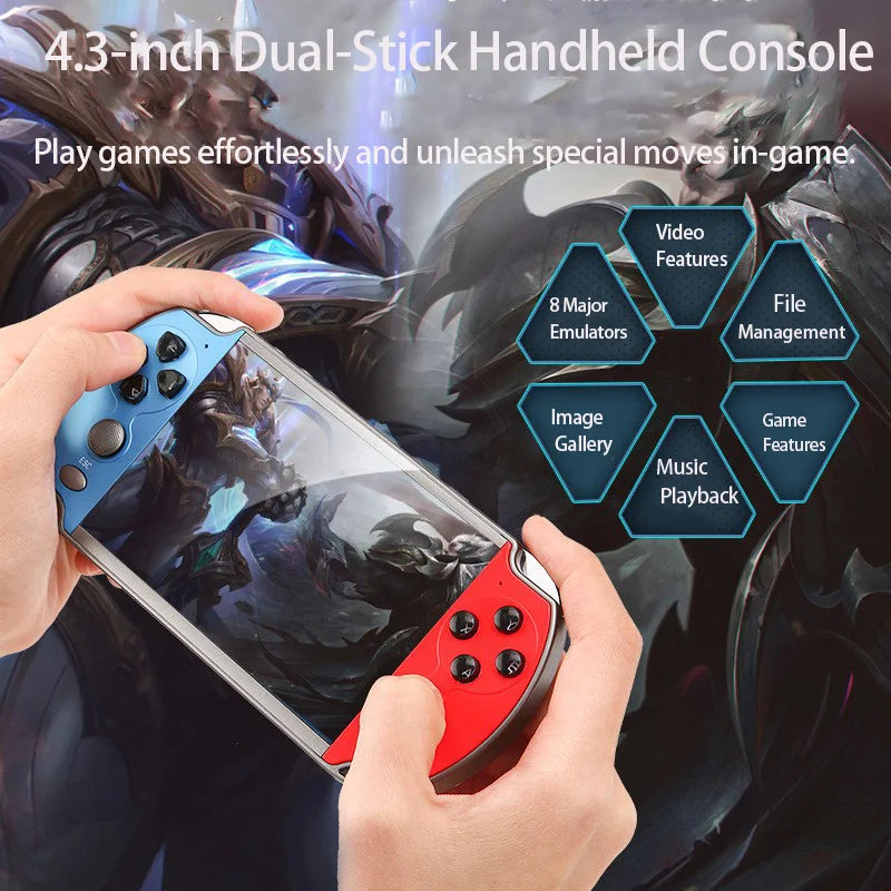 Console per videogiochi X7/X7Plus, portatile, retrò, oltre 10.000 giochi, controller doppio joystick con 4,3/5,1 pollici