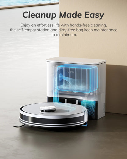 ILIFE A30 PRO 5000Pa Suction, Robot Vacuum and Mop Combo, Self emptying, 60 day capacity,  App/remote , 180 minute running time