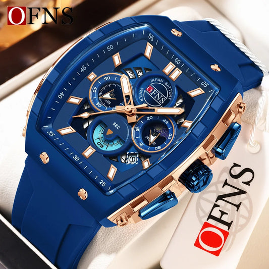 Orologio Sportivo Uomo Cronografo Impermeabile con Cinturino Silicone