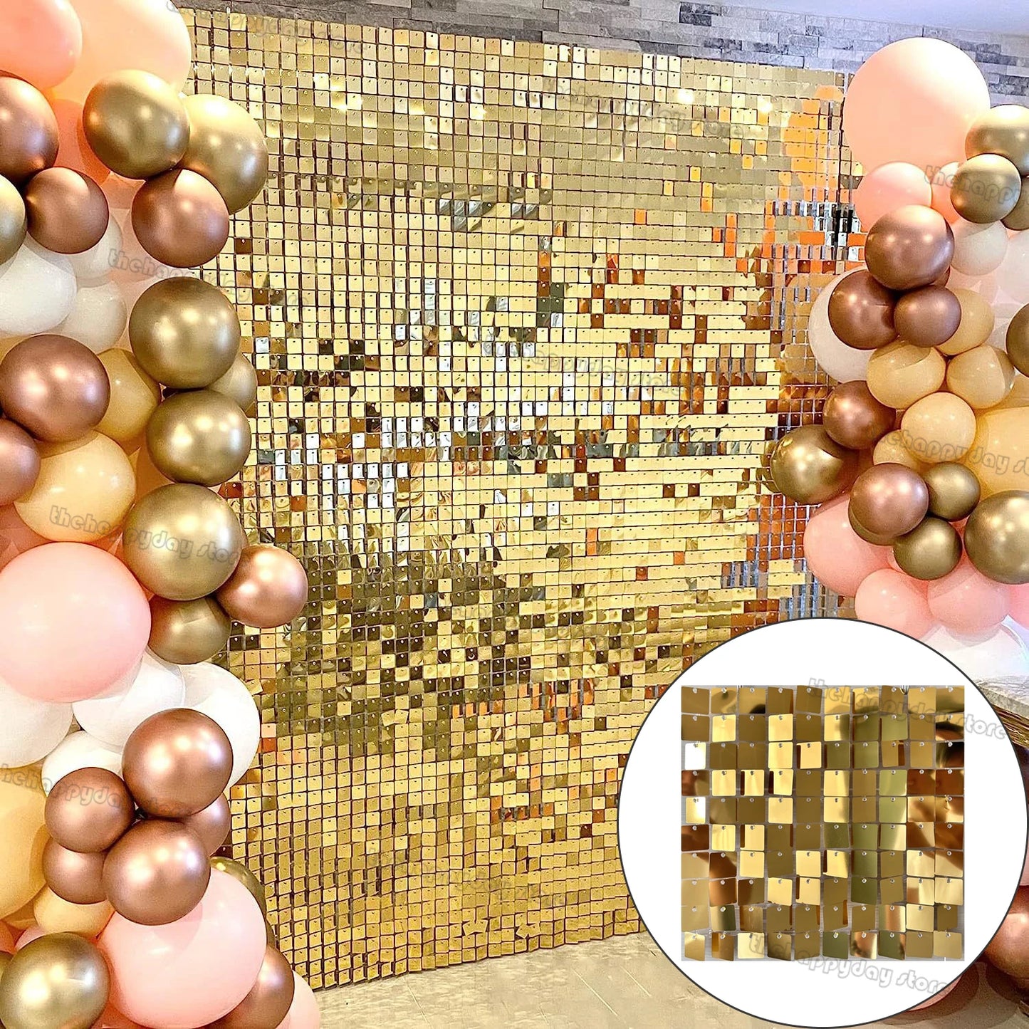 (Copy) Tende Decorative Oro Nero 2 Pezzi - Frangia Foil Metallico per Feste Laurea 2026 Compleanno Matrimonio