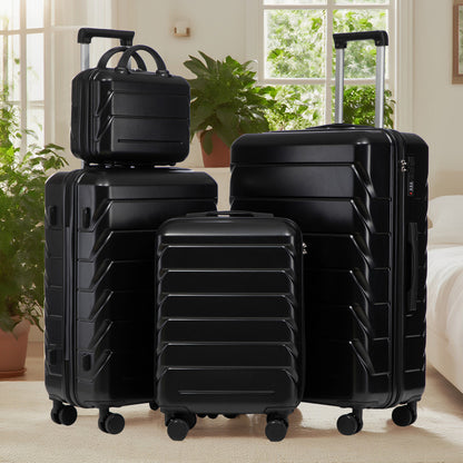 Set Valigie FAUMRTA 4 Pezzi - Trolley ABS Impermeabile con Beauty Case