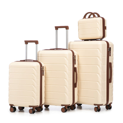 Set Valigie FAUMRTA 4 Pezzi - Trolley ABS Impermeabile con Beauty Case