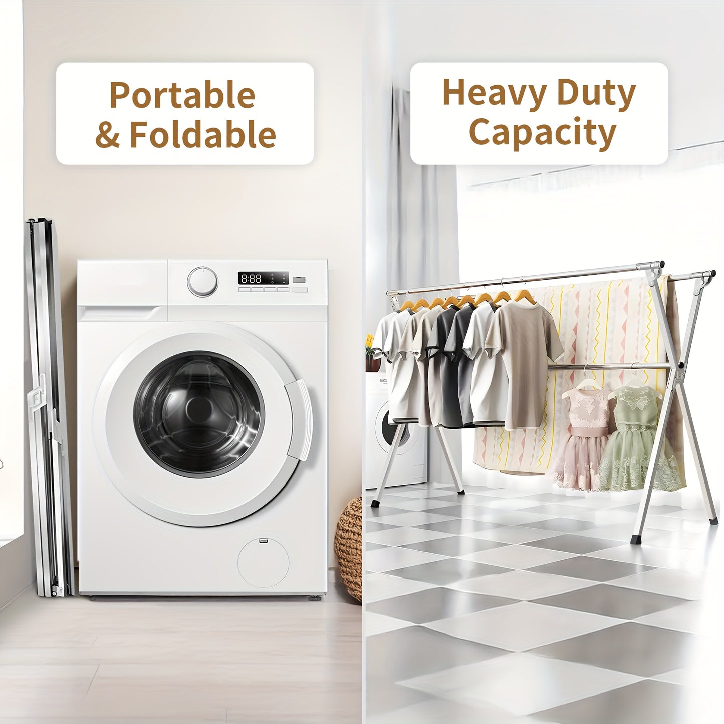 Stendibiancheria Pieghevole 160cm in Acciaio Inox - Senmeo