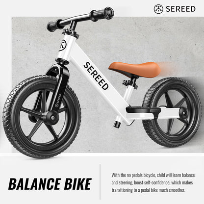 SEREED Balance Bike, 2025 Upgrade Toddler Balance Bike for 2-5 Years Old Boys & Girls, No Pedal Kids Bicycle Toys, Tool-Free Adjustment, Customize Plate with Stickers,