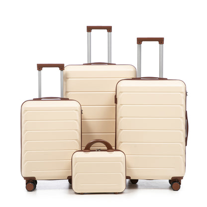 Set Valigie FAUMRTA 4 Pezzi - Trolley ABS Impermeabile con Beauty Case