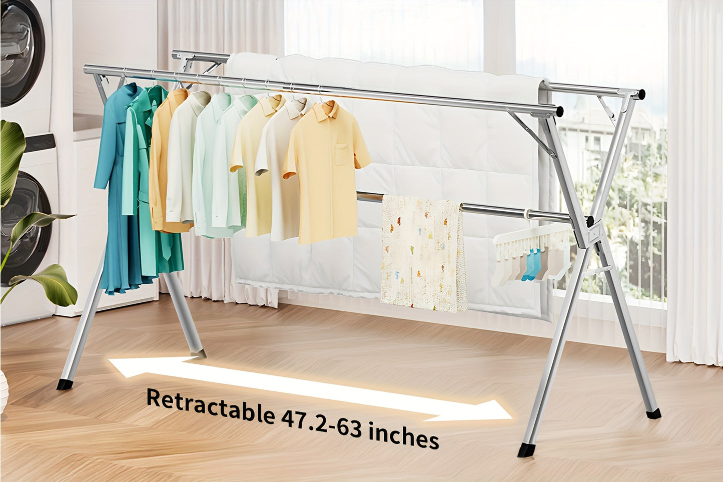 Stendibiancheria Pieghevole 160cm in Acciaio Inox - Senmeo