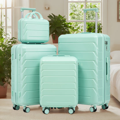 Set Valigie FAUMRTA 4 Pezzi - Trolley ABS Impermeabile con Beauty Case