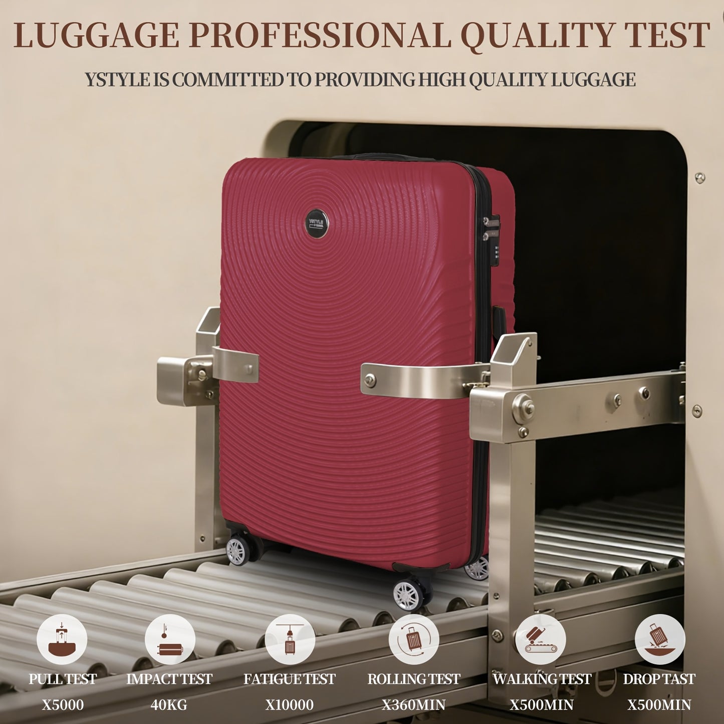 Set Valigie Rigide ABS YSTYLE 3/5 Pezzi con Lucchetto TSA e Ruote Silenziose 360° | 12-28 Pollici