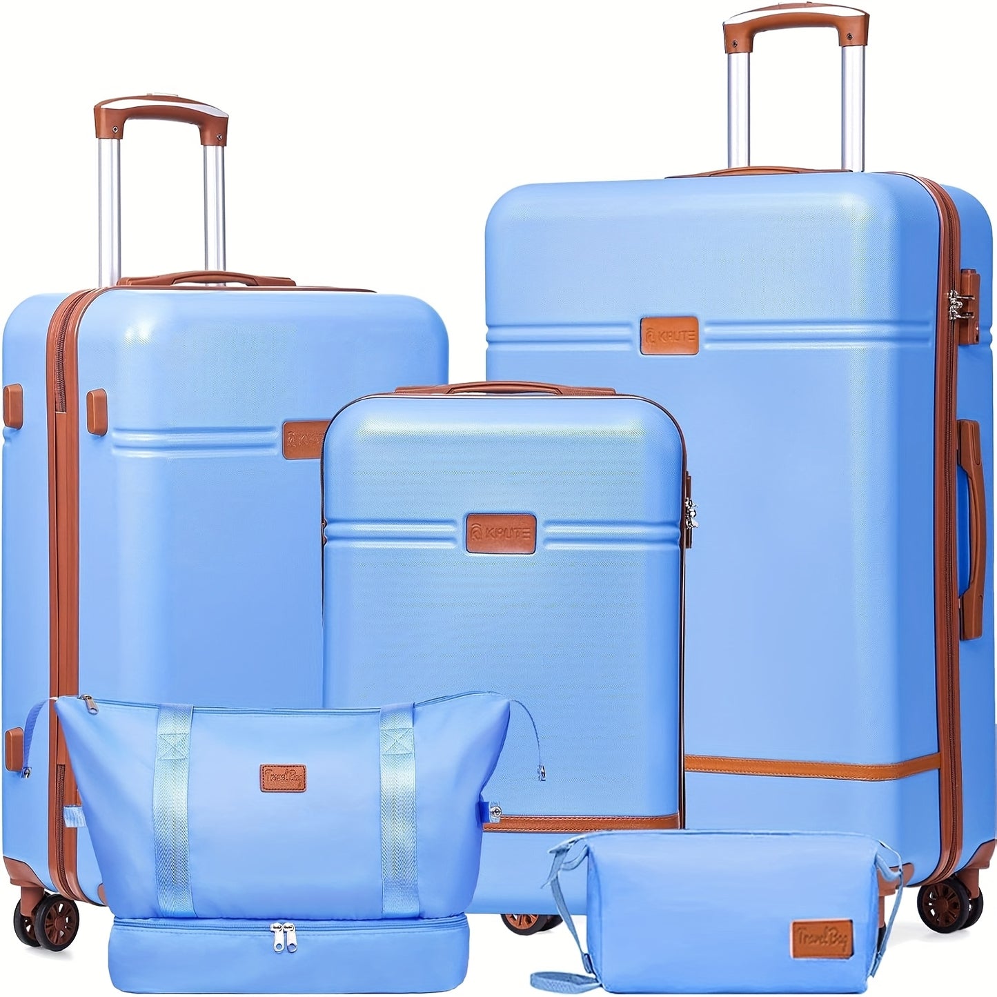 Set Valigie YSTYLE 5 Pezzi - Trolley ABS+PC con Ruote Silenziose e Lucchetto TSA